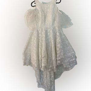 White asymmetrical custom made dress.